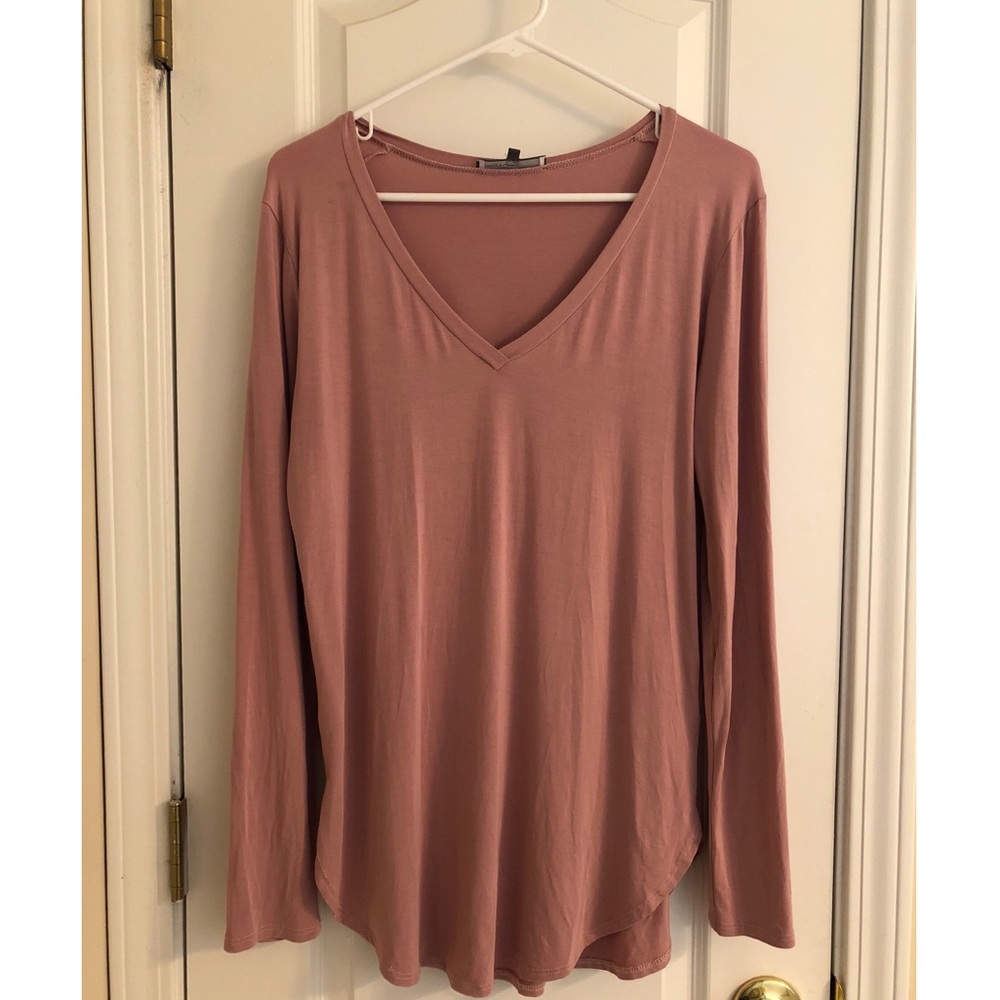 Long sleeve blush pink top